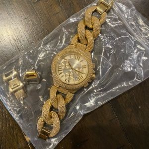 Michael Kors gold chain link watch